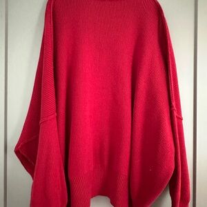 FREE PEOPLE Red Easy Street Tunic Sweater - Size S
